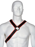 Gladiator Leather Harness Y-Style - Black/Red