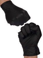 10 x Black Latex Gloves